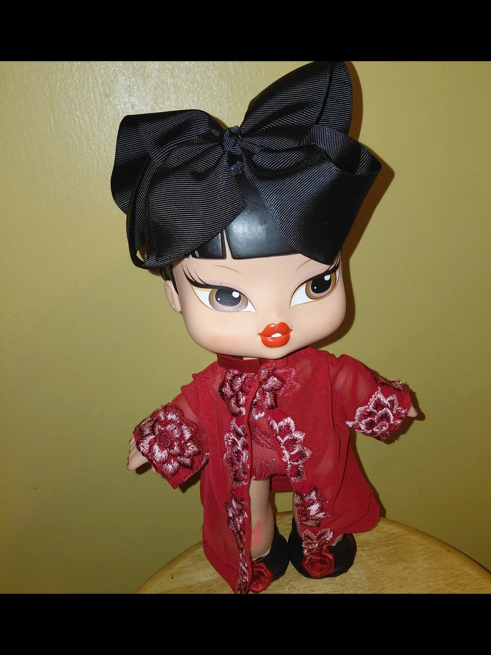 New Handmade 2pc Red Floral Lingerie For Bratz Big Babyz Doll -12